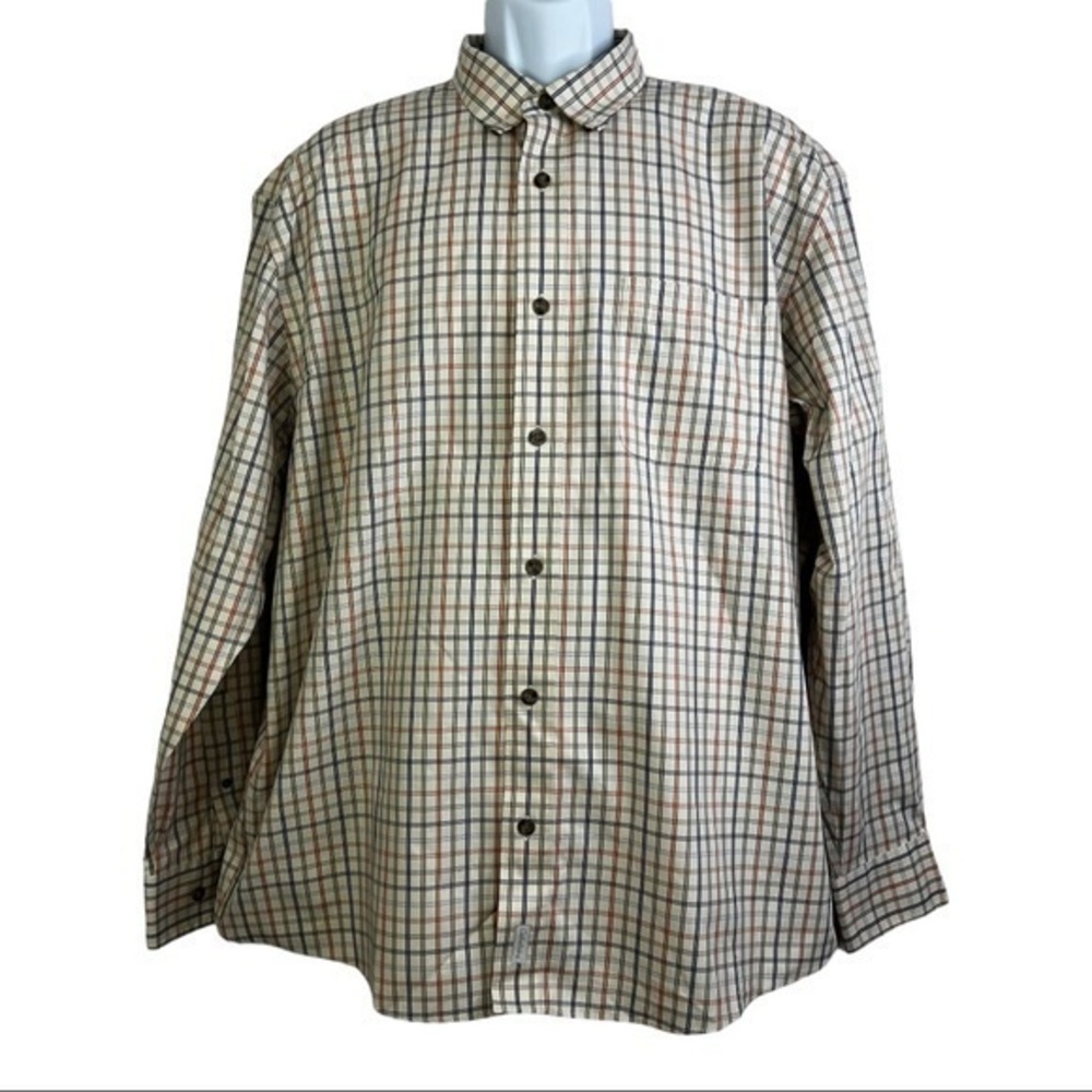 Cabela’s Men Casual Shirt Brown/Tan Buttons Front Sz XL